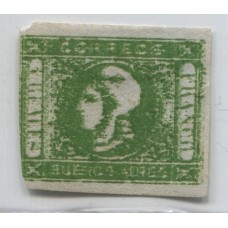 ARGENTINA 1859 GJ 16a CABECITA ESTAMPILLA CON DOBLE IMPRESIÓN TOTAL + IMPRESIÓN ACEITOSA + VARIEDAD 4 SIN PUNTO, RARISIMA PIEZA CON TRIPLE VARIEDAD, ADEMAS ES NUEVA ( SOLO POR DOBLE IMPRESIÓN GJ 16a U$ 1.100 + GJ 16c U$ 220 + GJ 16f U$ 275 ) U$ 1600